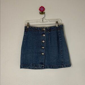 No Excuses VTG 90s Denim Button Mini Skirt 11/12